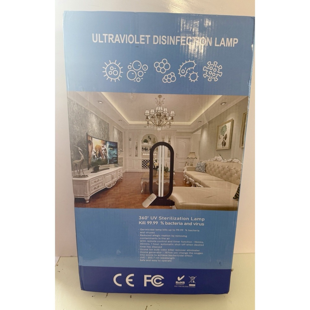NEW Black Ozone Disinfection Lamp For Home  38W 110V With Extra‎ Bulb !